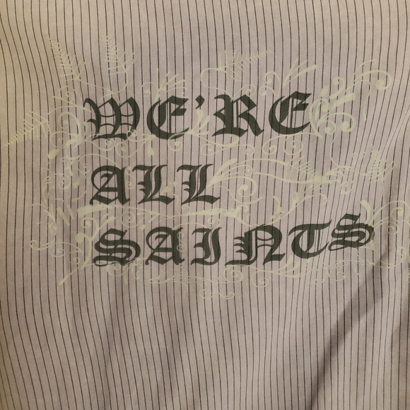 Roar Button Up Shirt - L - Gray with Black lines Long Sleeve - unfinished edging - Picture 7 of 9